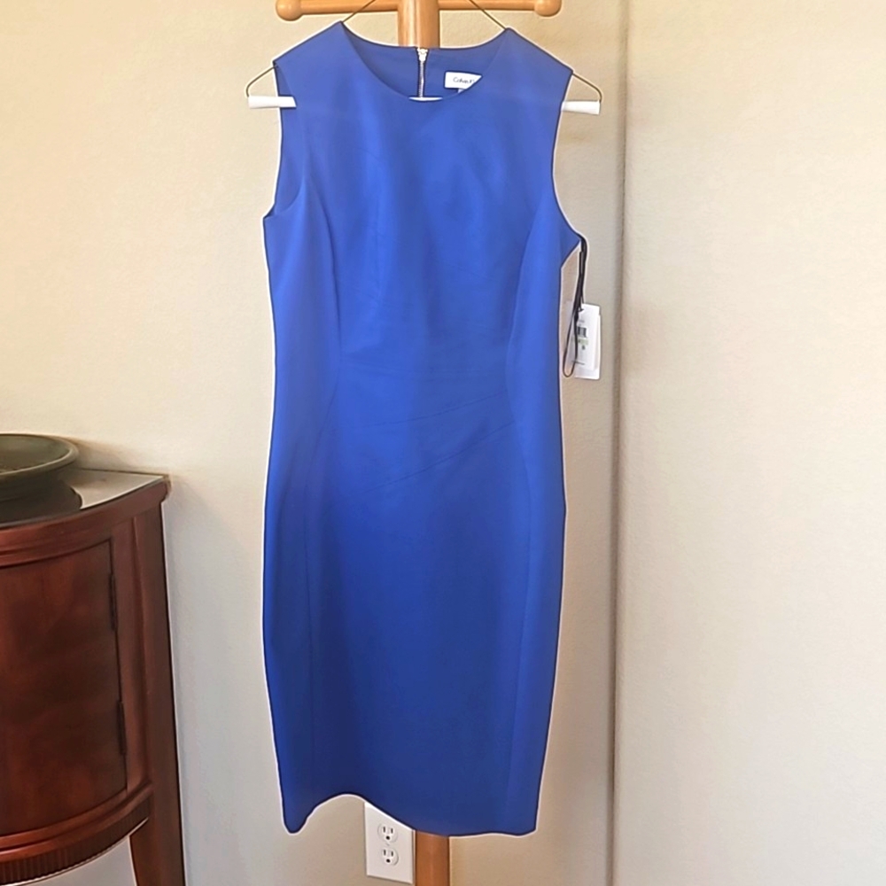 Calvin Klein Royal Blue Sleeveless Sheath Dress
